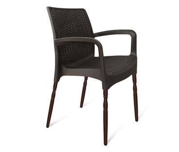 Плетеный стул SHT-S68/S424-F черно-коричневый