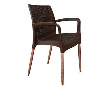 Плетеный стул SHT-S68/S424-С коричневый/темный орех