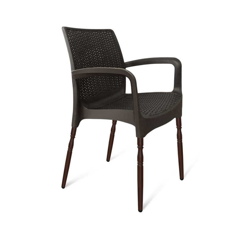 Плетеный стул SHT-S68/S424-F черно-коричневый