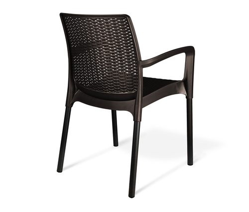 Плетеный стул черно-коричневый SHT-S68 - фото №3