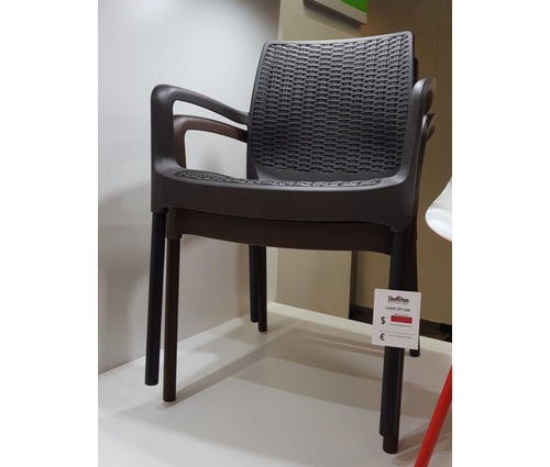 Плетеный стул черно-коричневый SHT-S68 - фото №5