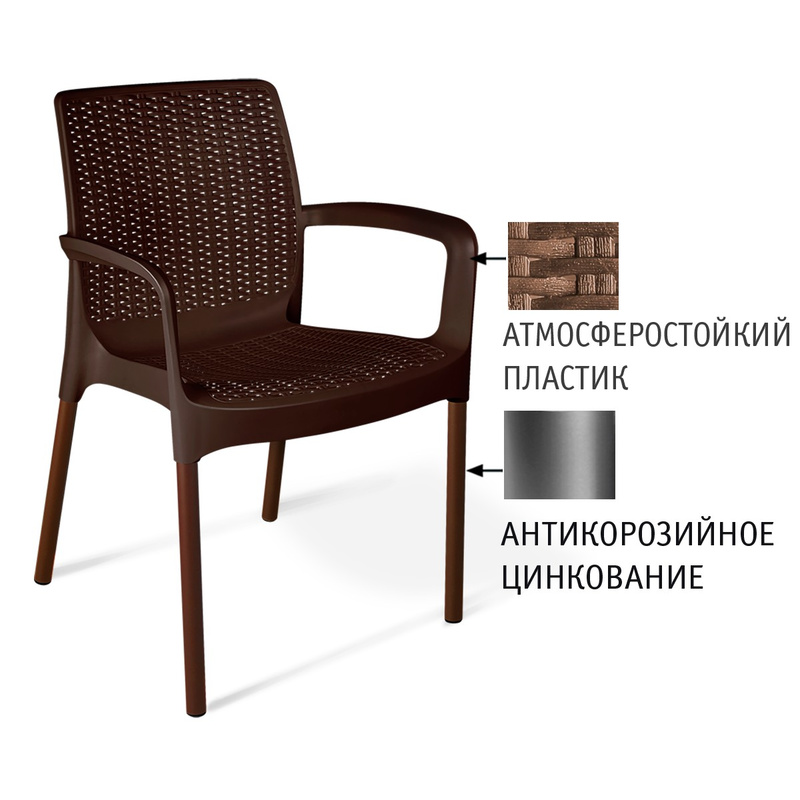 Плетеный стул SHT-S68 коричневый - фото №2